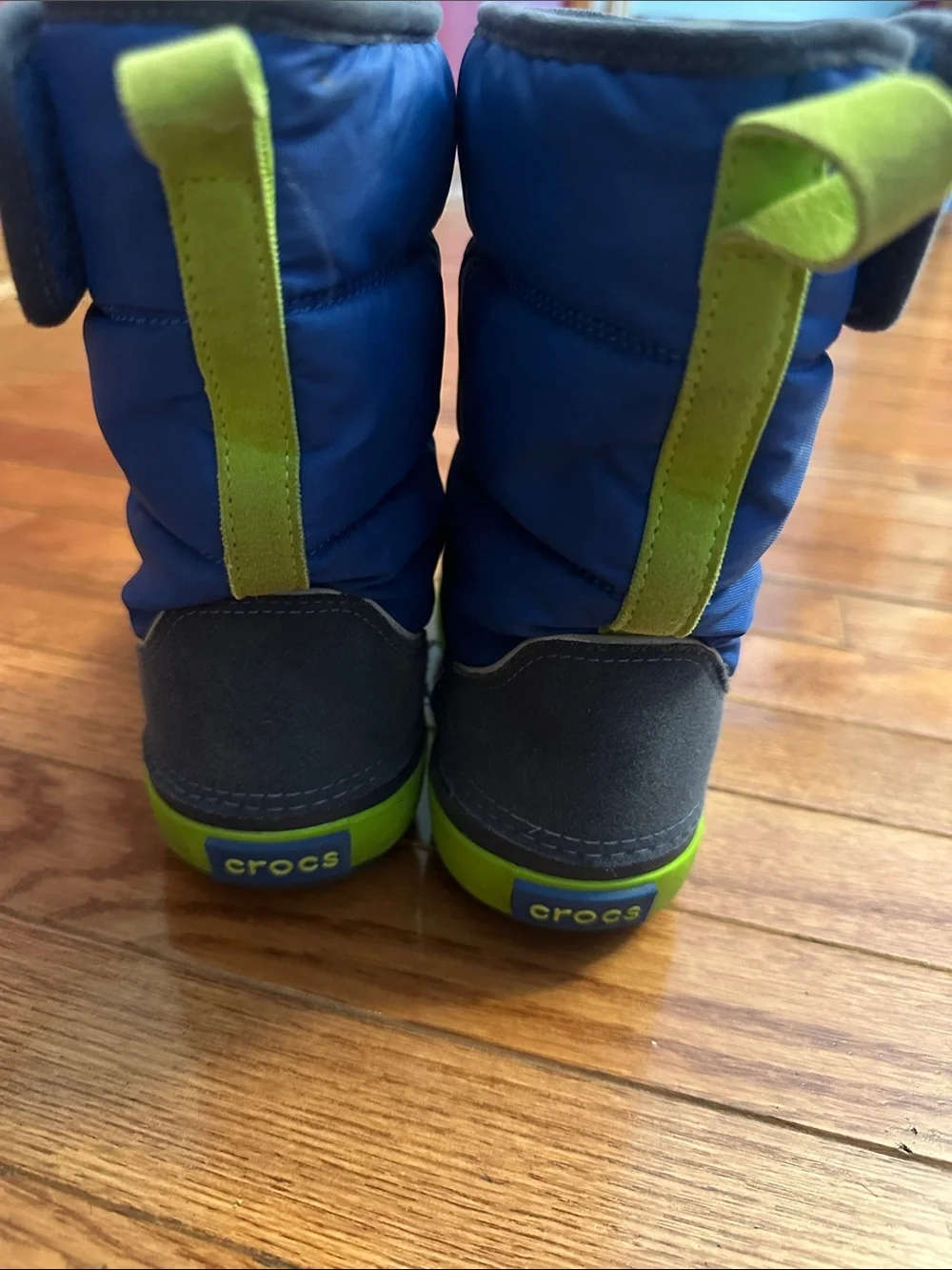 CROCS Kids Blue and Green Winter Boots